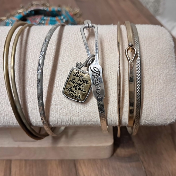 Gold and Silver Bangle Bracelet Set - Picture 3 of 4